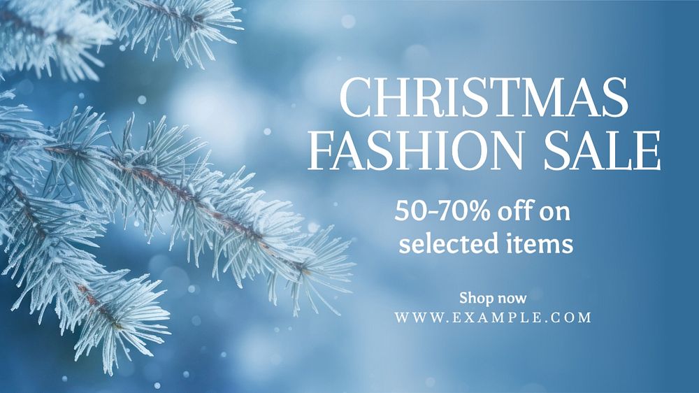 Christmas fashion sale blog banner template, editable text