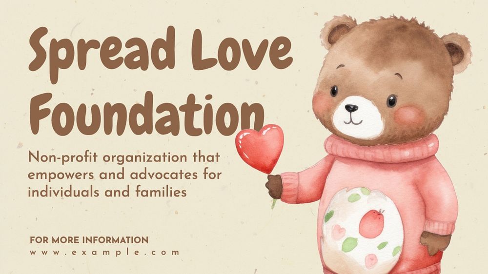 Spread love foundation blog banner template, editable text