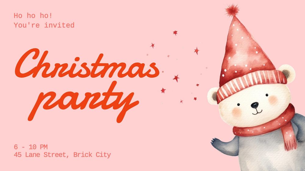 Christmas party blog banner template, editable text