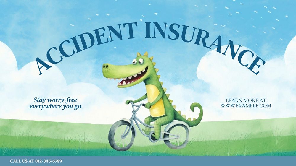 Accident insurance blog banner template, editable text