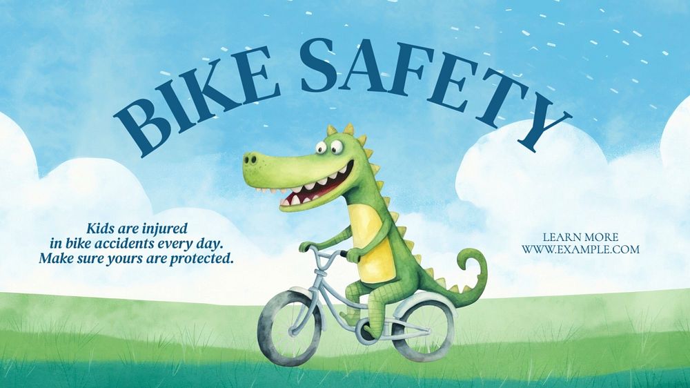 Kids bike safety blog banner template, editable text