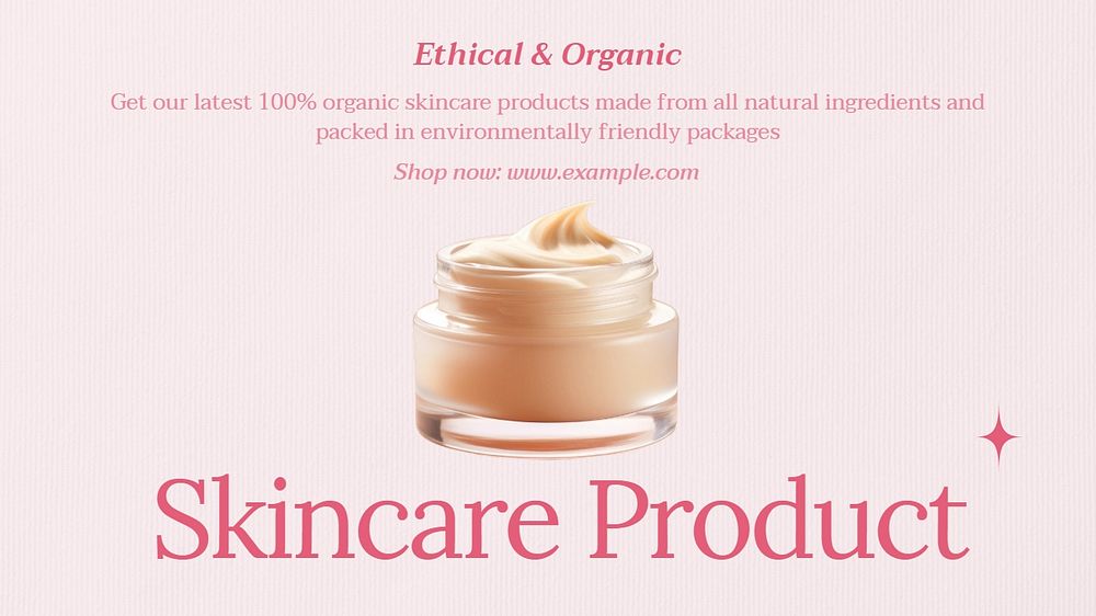 Skincare product blog banner template, editable text