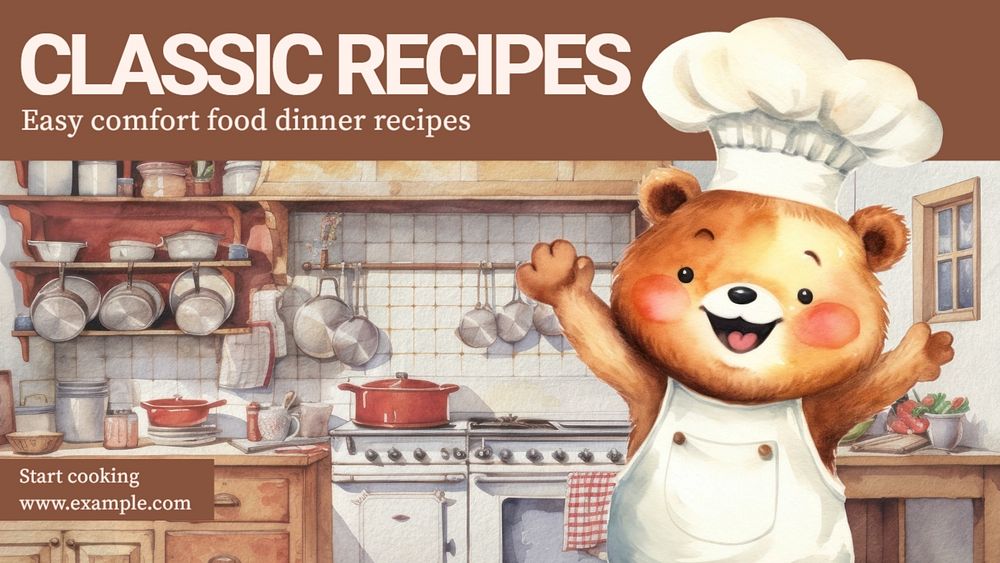 Food recipes blog banner template, editable text