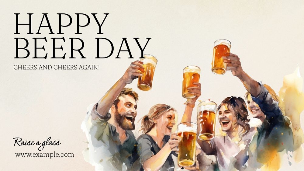 Happy beer day blog banner template, editable text