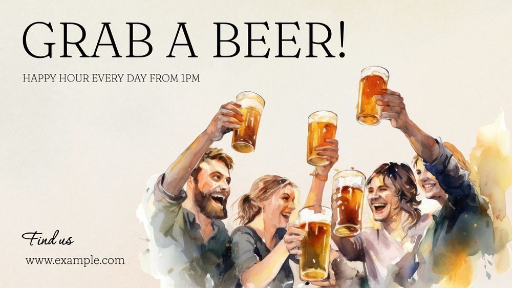 Beer blog banner template, editable text