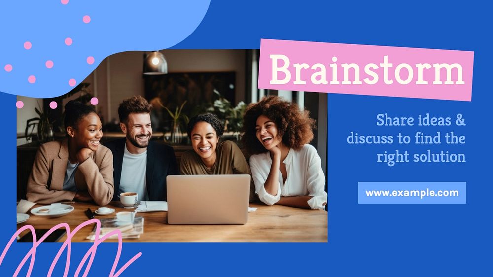 Business brainstorm blog banner template, editable text