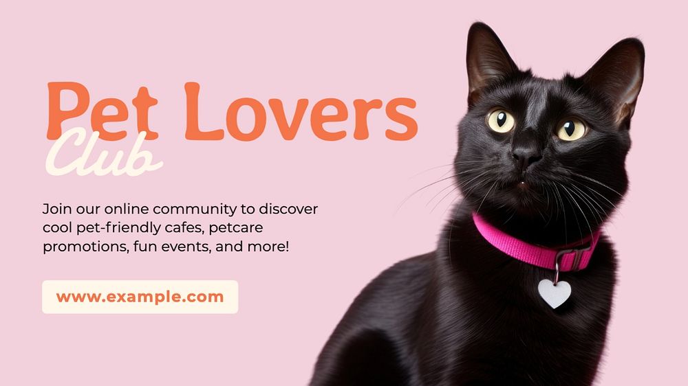 Pet lovers club blog banner template, editable text