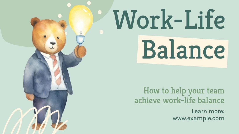 Work-life balance blog banner template, editable text