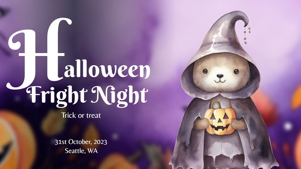 Halloween night blog banner template, editable text