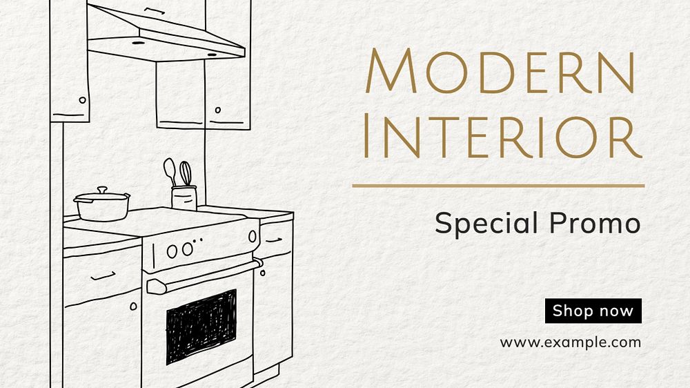 Modern interior blog banner template