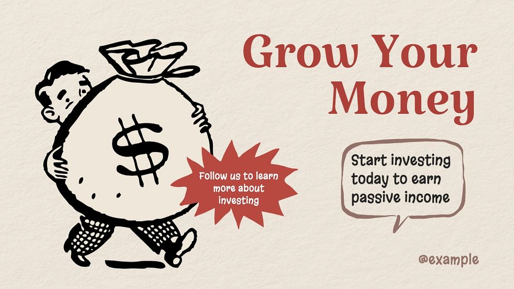 Grow your money blog banner template