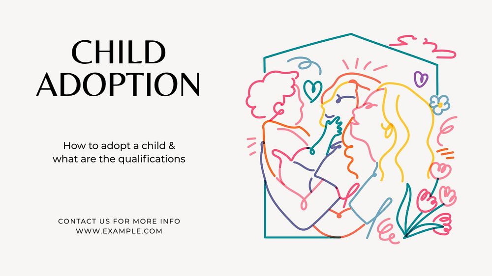 Child adoption blog banner template, editable text