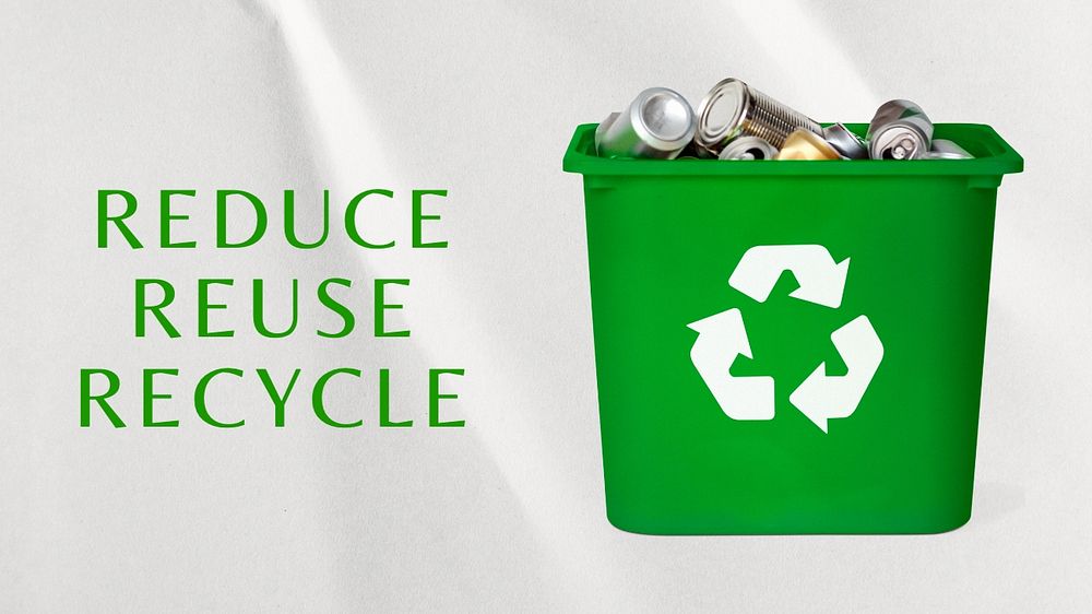 Reduce Reuse Recycle blog banner template, editable text