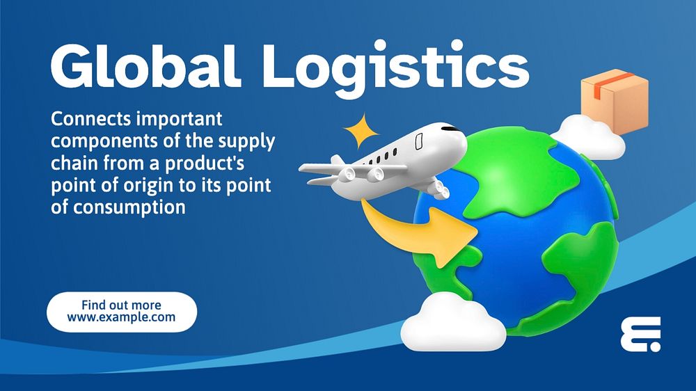 Global logistics blog banner template, editable text