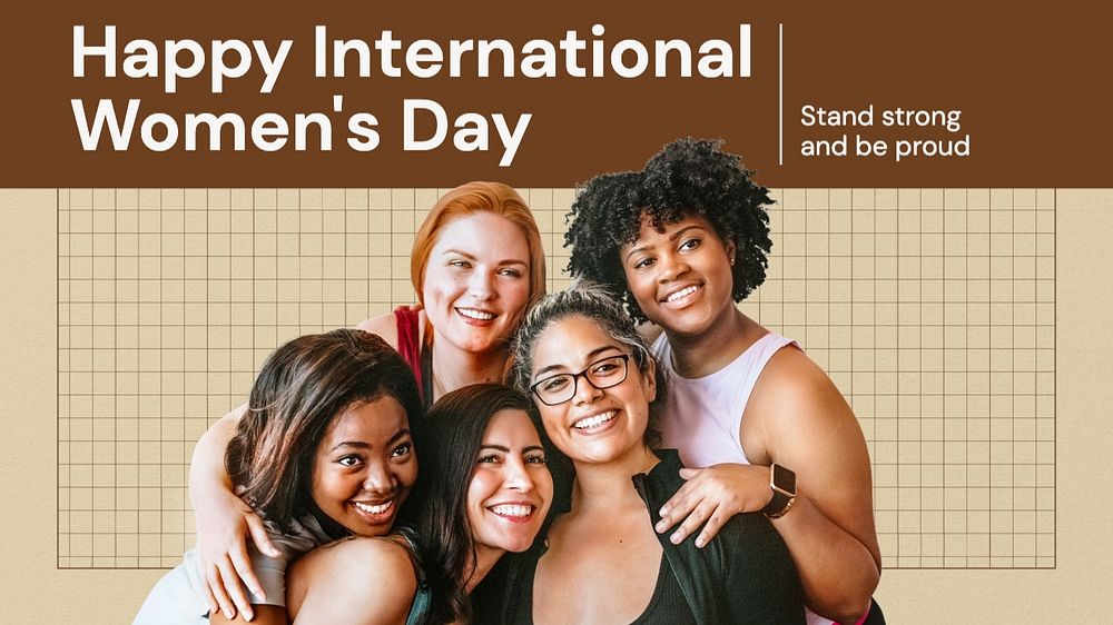 Women's day blog banner template, editable text