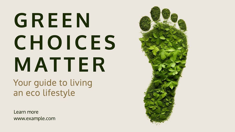 Eco lifestyle blog banner template, editable text