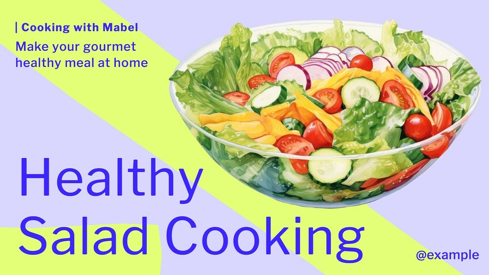 Healthy Cooking Tutorial blog banner template, editable text