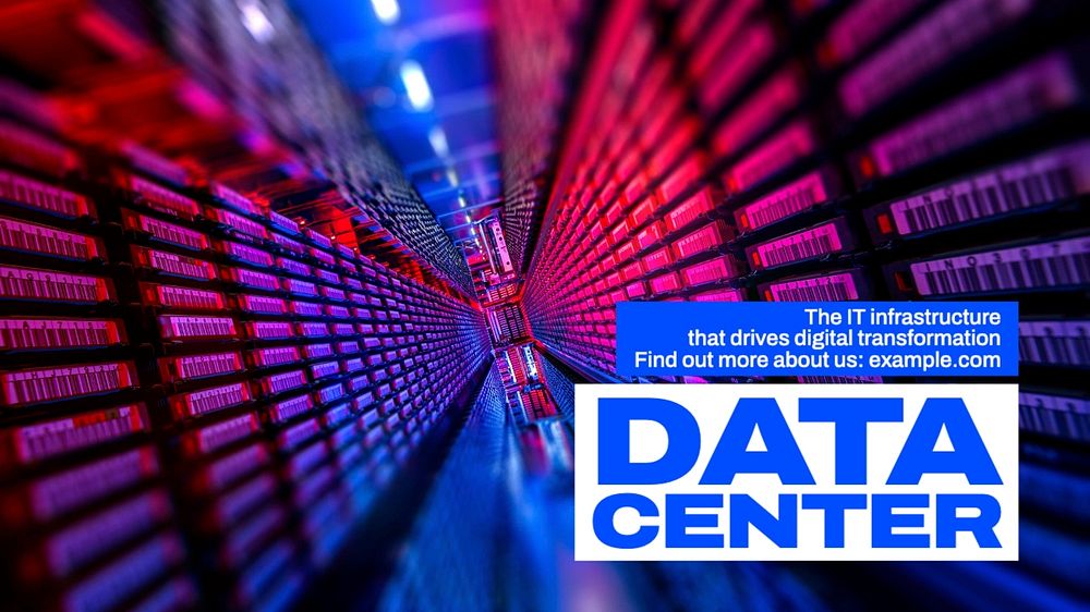 Data center blog banner template, editable text