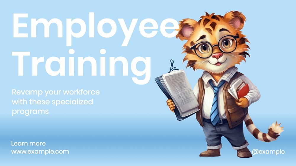 Employee training blog banner template, editable text