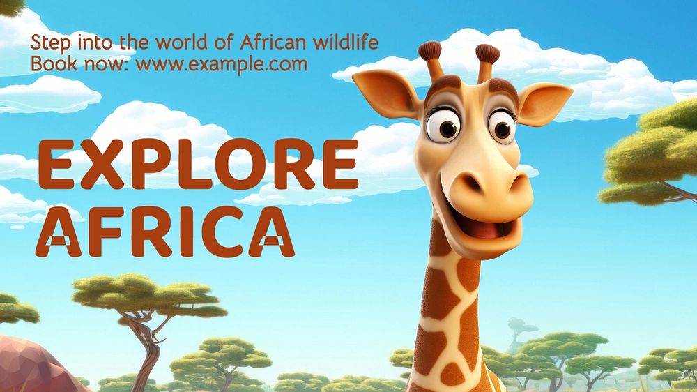 Explore Africa blog banner template, editable text