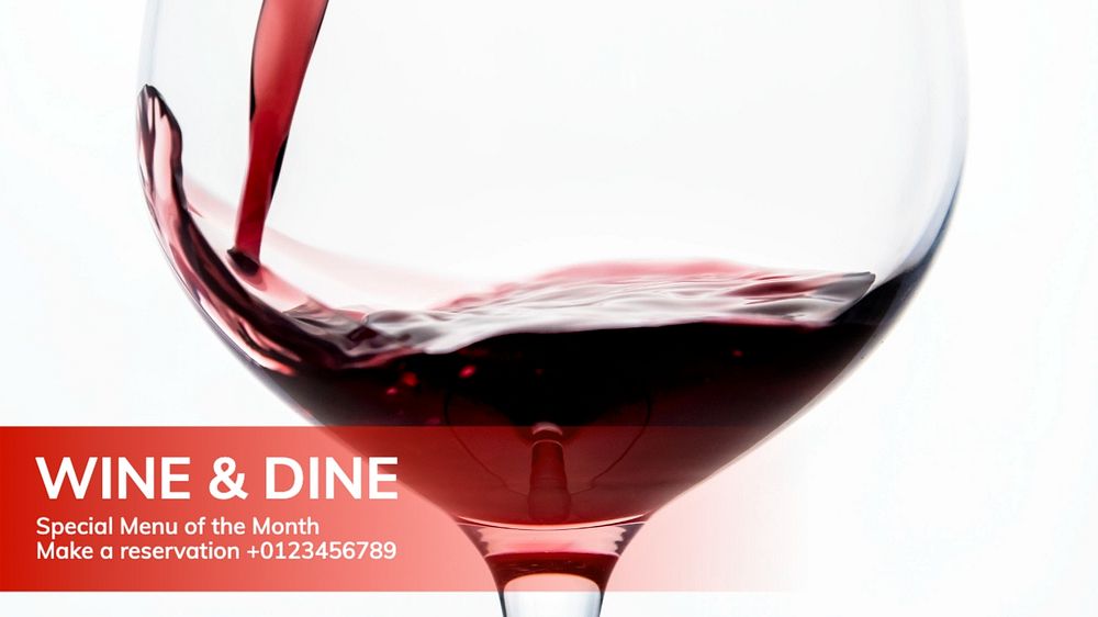 Wine & dine blog banner template, editable text