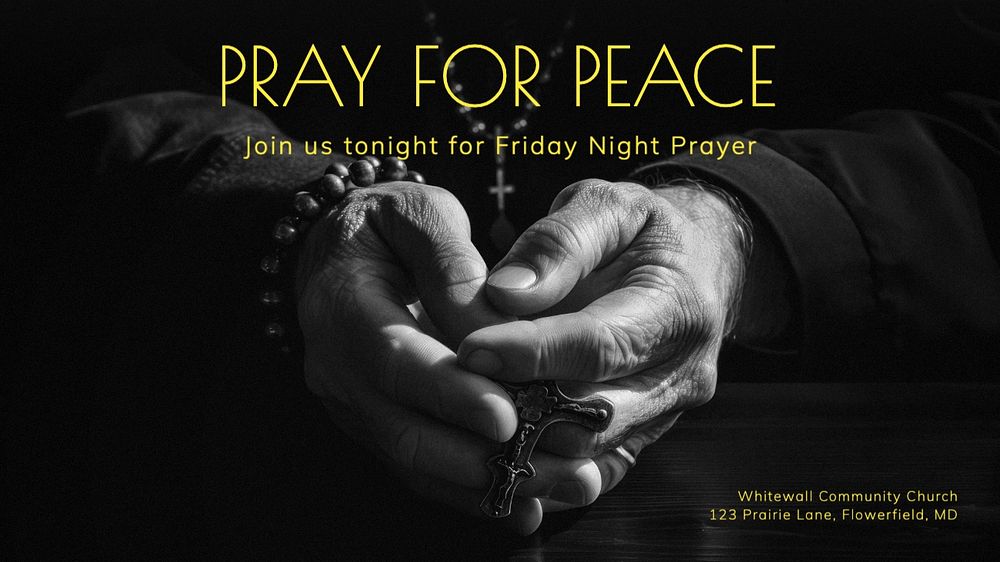 Pray for peace blog banner template, editable text