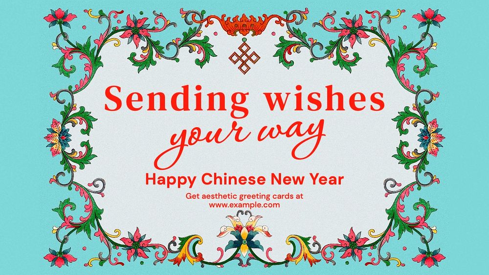 Chinese new year blog banner template, editable text