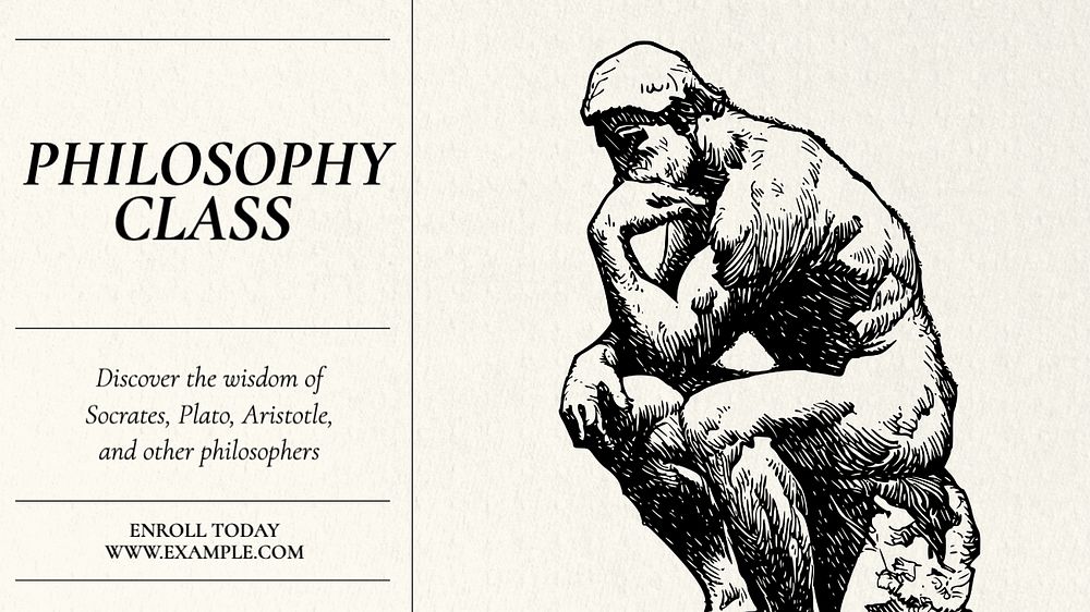 Philosophy class blog banner template, editable text