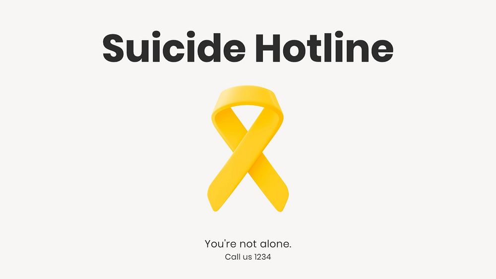 Suicide hotline blog banner template, editable text