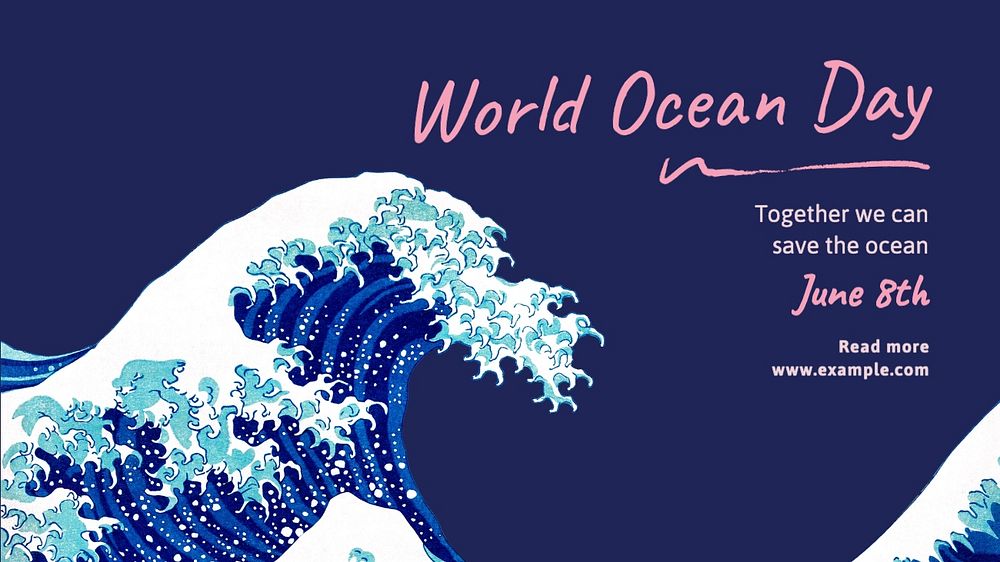 World ocean day blog banner template, editable text