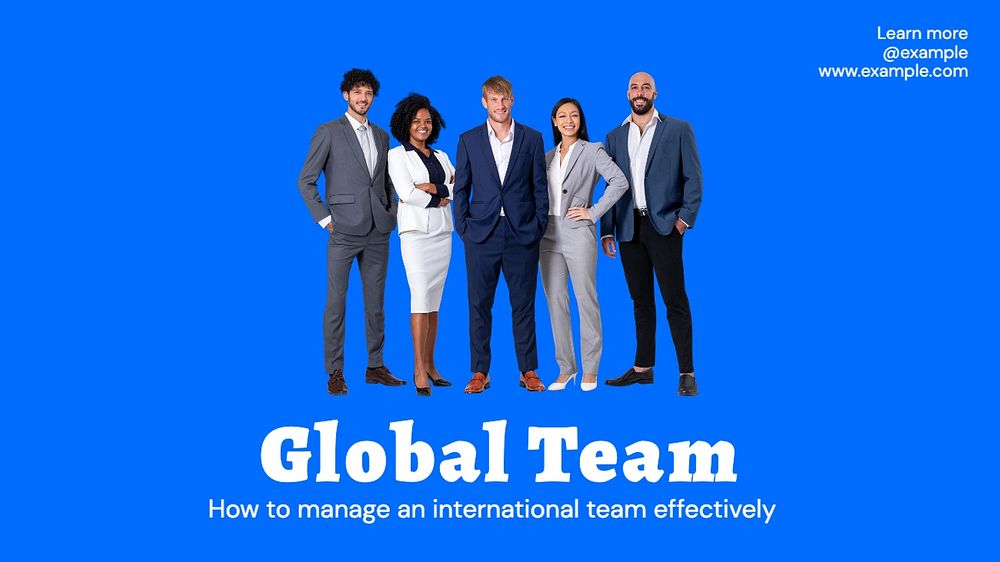 Global team blog banner template, editable text