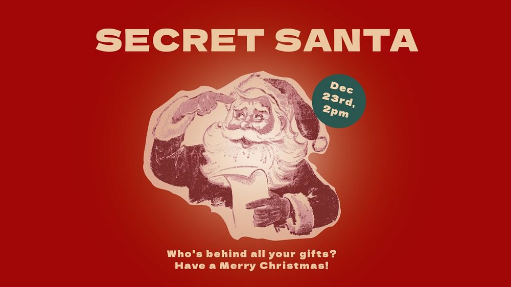 Secret santa blog banner template, editable text