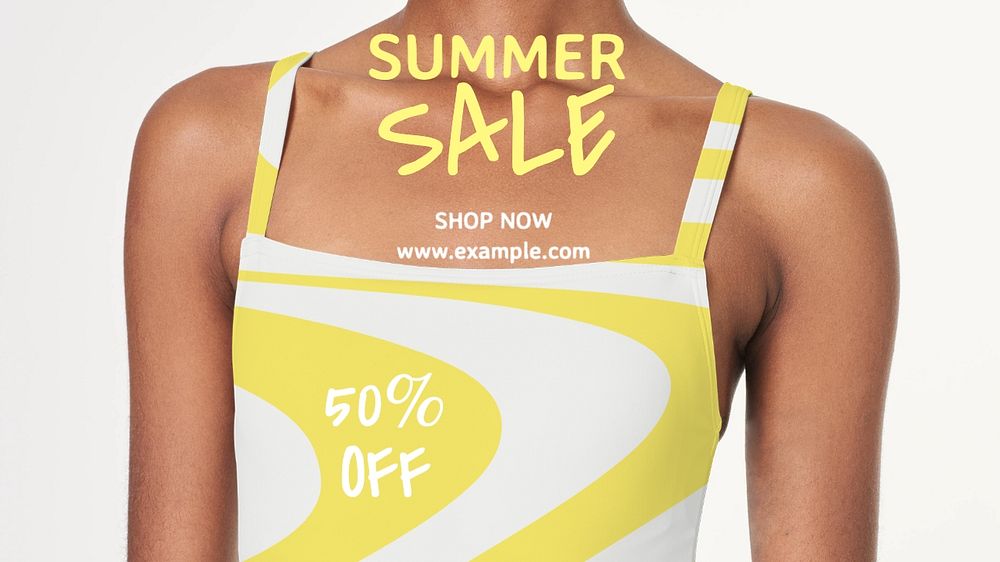 Summer sale blog banner template, editable text