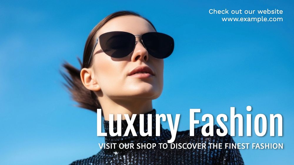 Luxury fashion blog banner template, editable text