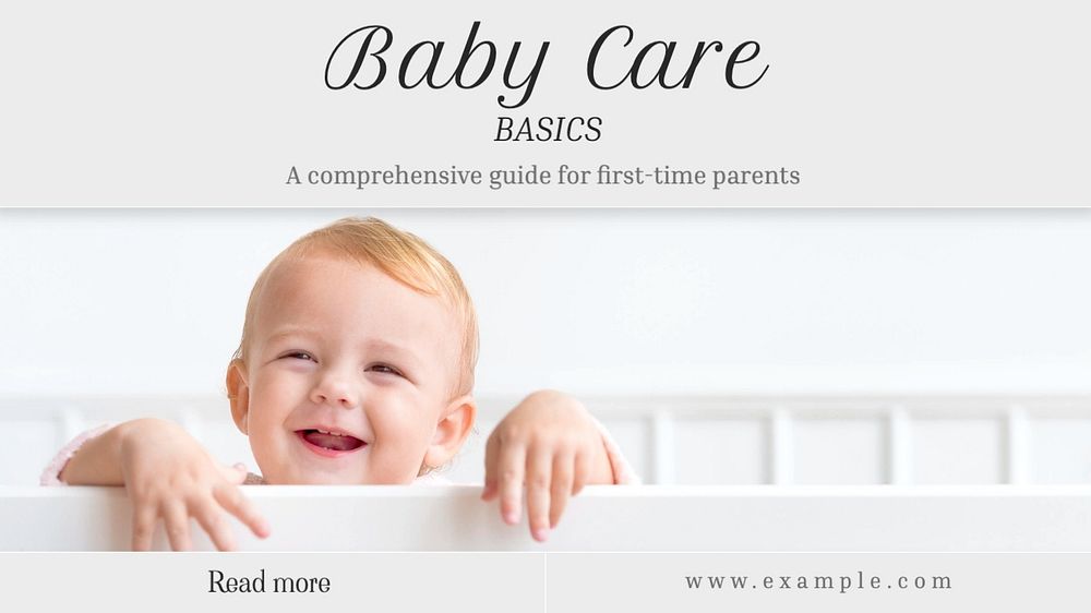 Baby care blog banner template, editable text