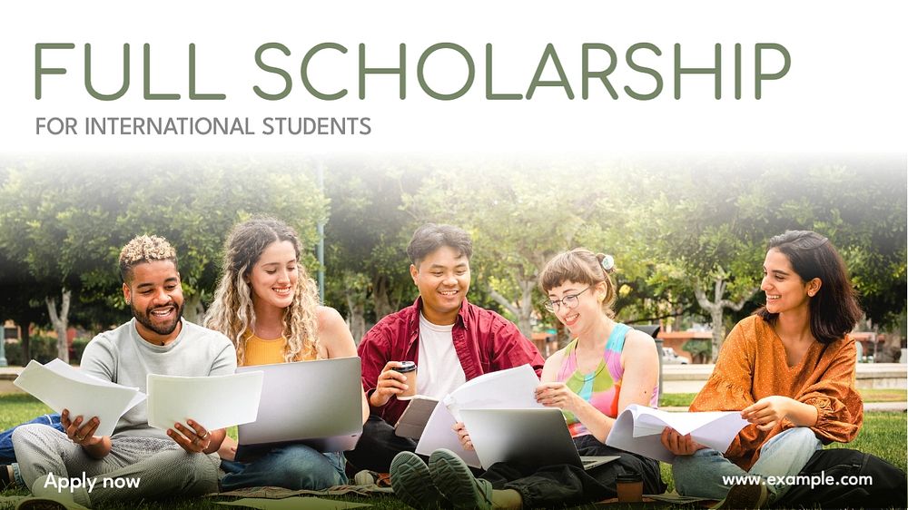 Full scholarship blog banner template, editable text