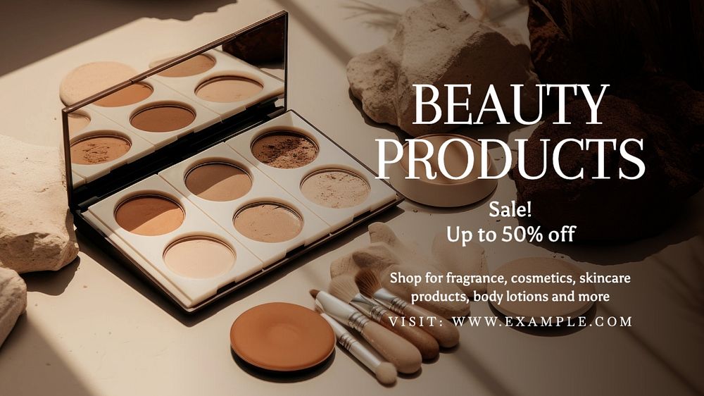 Beauty product sale blog banner template, editable text