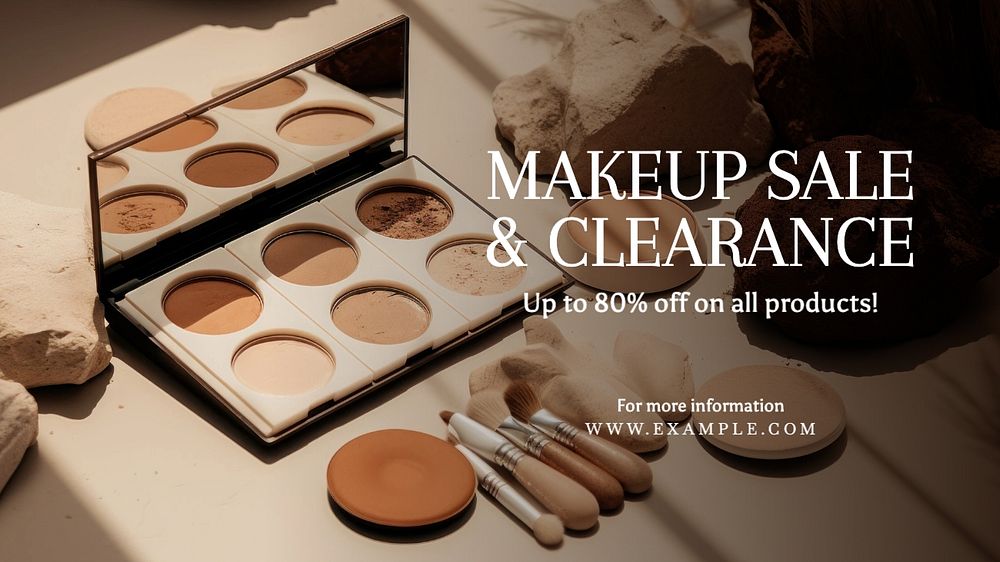 Makeup sale blog banner template, editable text