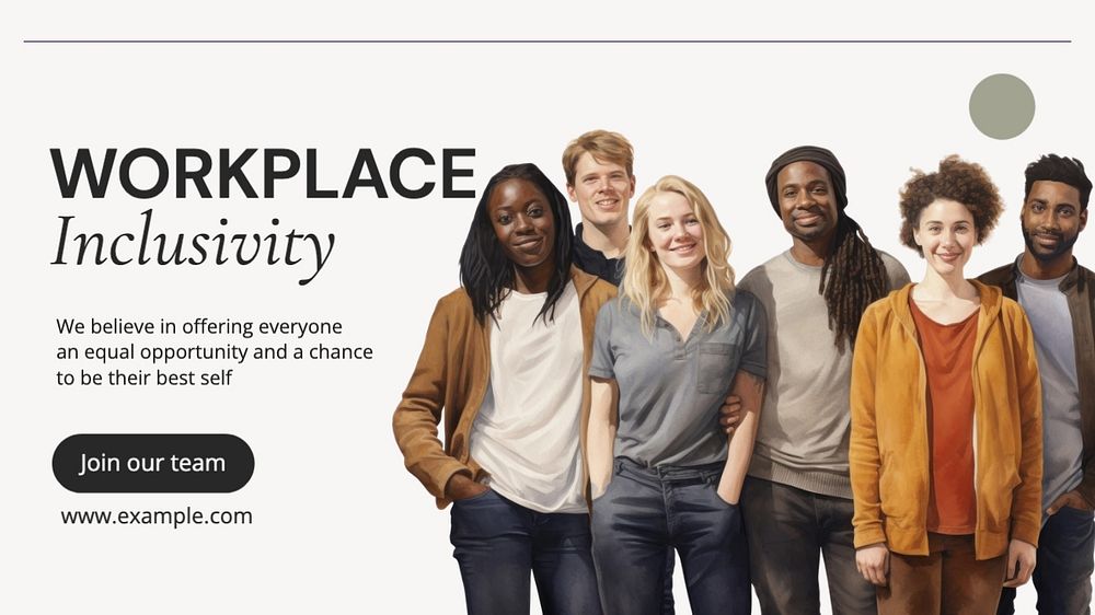 Workplace inclusivity blog banner template, editable text