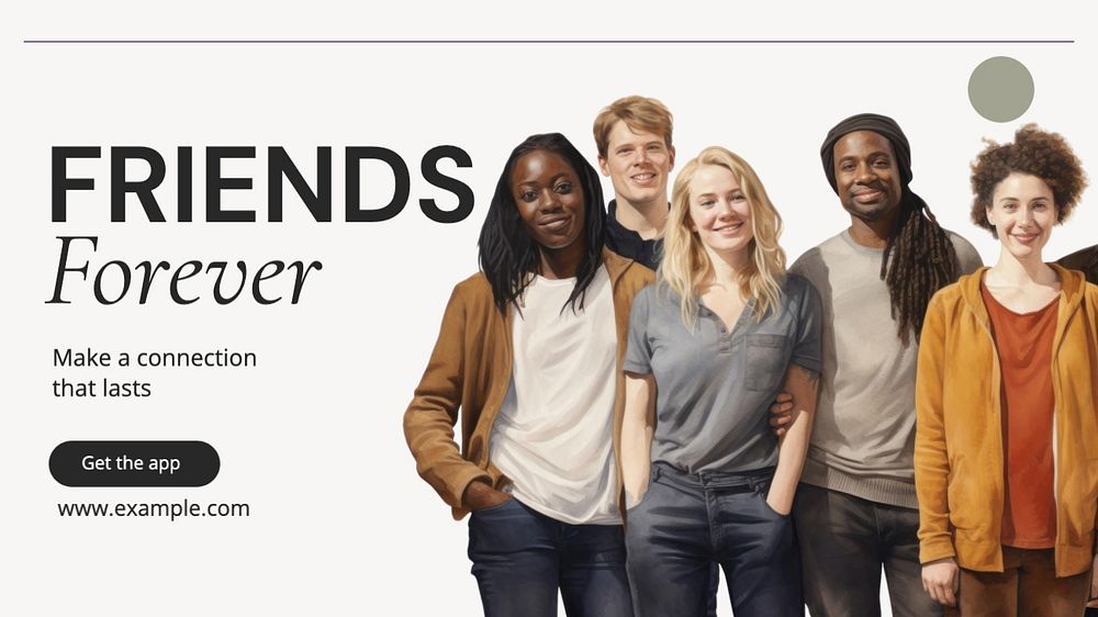 Friends forever blog banner template, editable text