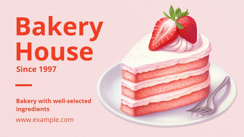 Bakery house blog banner template, editable text