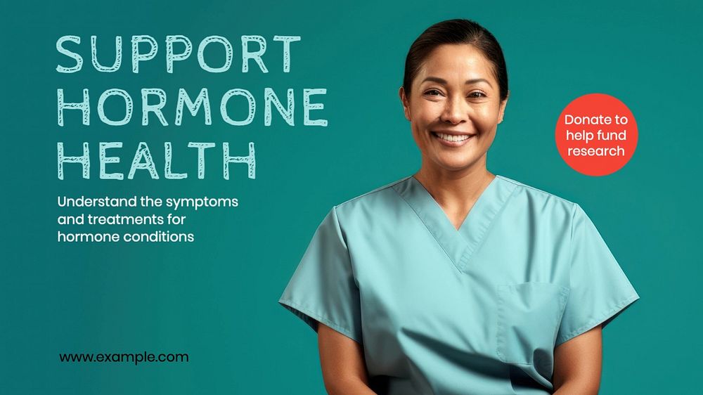 Support hormone health blog banner template, editable text