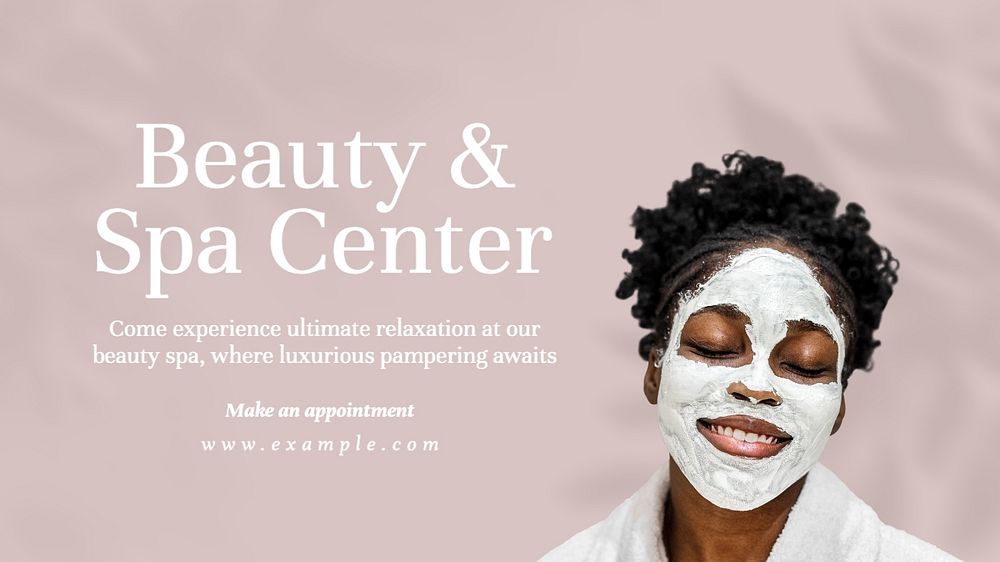 Beauty & spa blog banner template, editable text