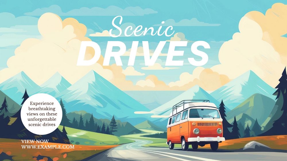 Scenic drives blog banner template, editable text