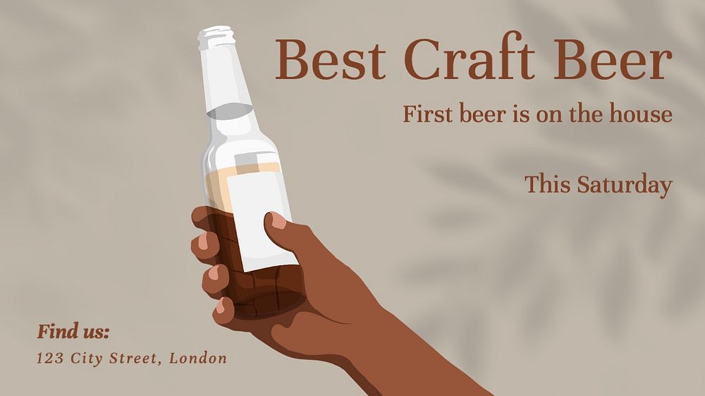 Beer blog banner template, editable text