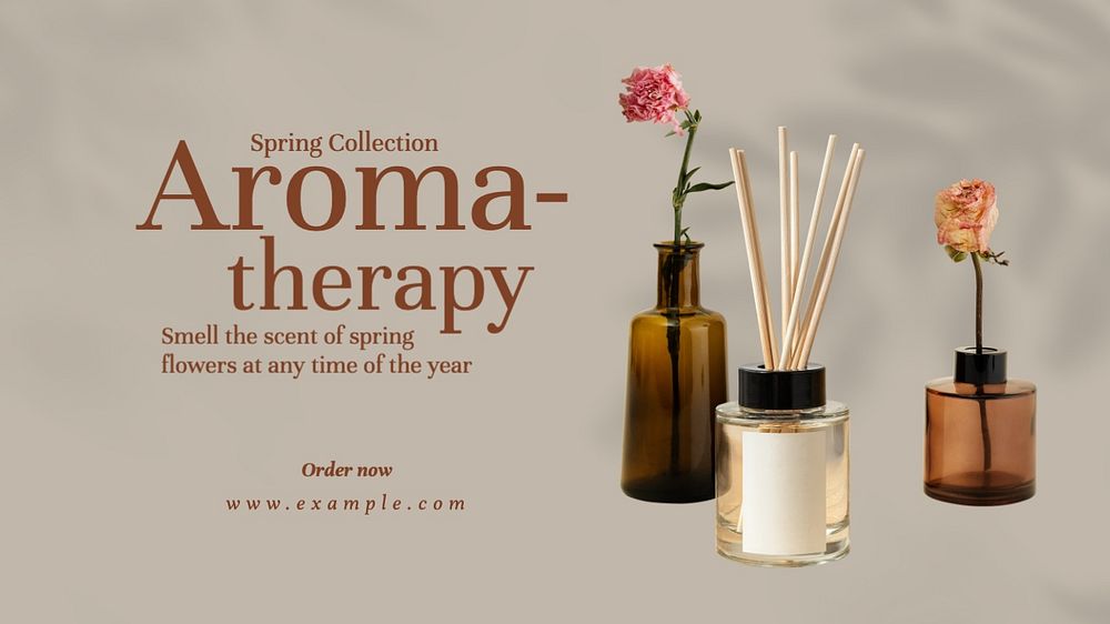 Aromatherapy shop blog banner template, editable text