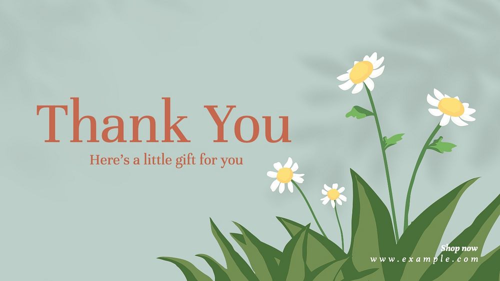 Thank you blog banner template, editable text