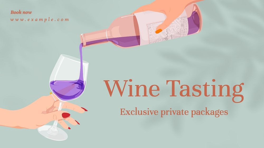 Wine tasting blog banner template, editable text