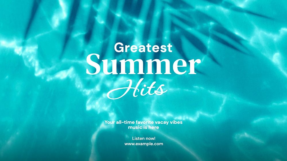 Summer songs playlist blog banner template, editable text