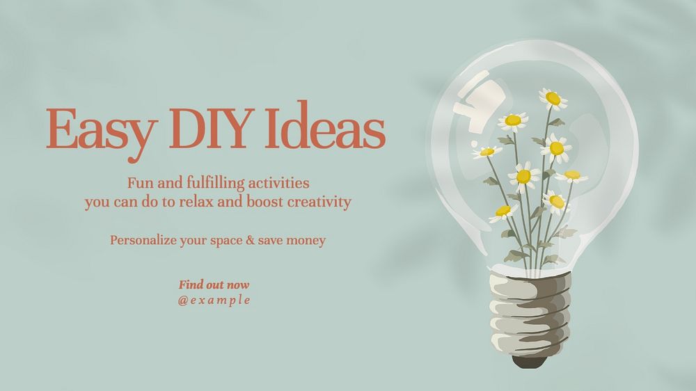 DIY ideas blog banner template, editable text